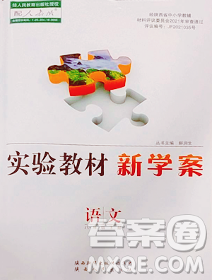 陜西人民出版社2023實(shí)驗(yàn)教材新學(xué)案八年級(jí)下冊(cè)語(yǔ)文人教版參考答案