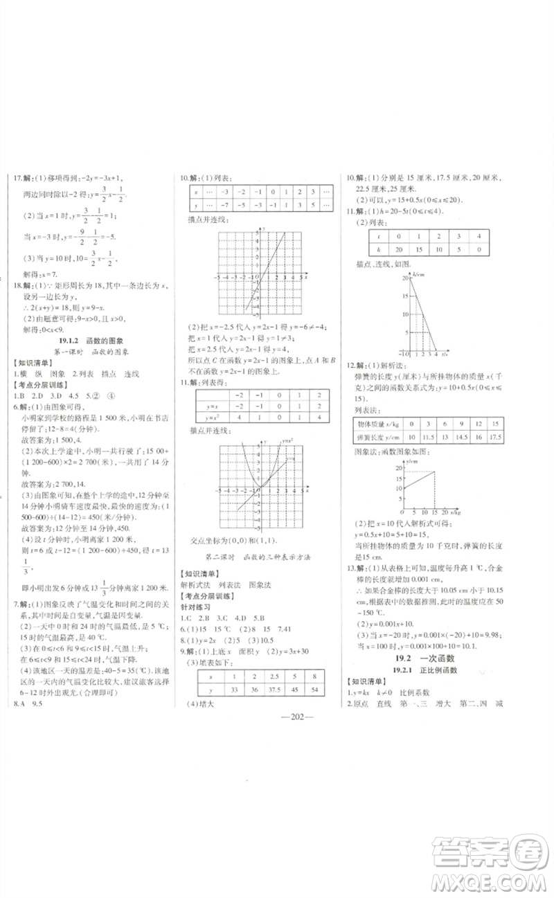 吉林人民出版社2023初中新課標名師學案智慧大課堂八年級數(shù)學下冊人教版參考答案