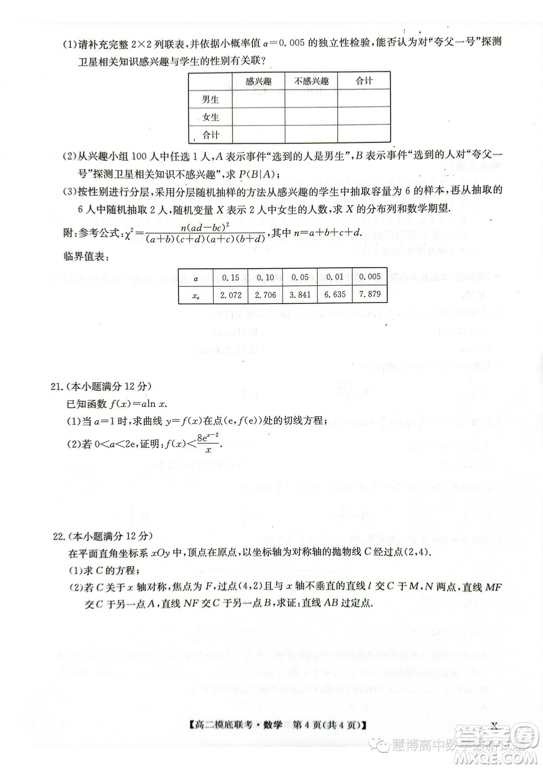 商丘2022-2023學年高二下學期6月摸底考試數(shù)學試題答案