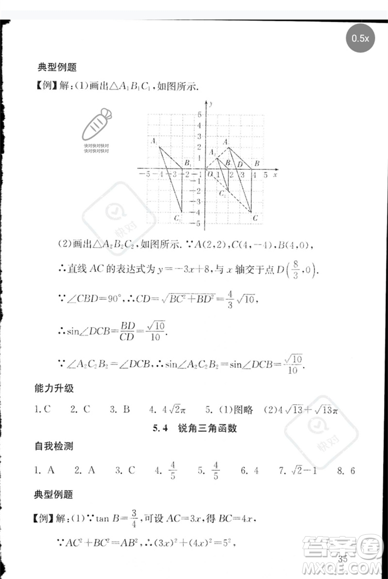 團(tuán)結(jié)出版社2023劍指中考九年級數(shù)學(xué)通用版郴州專版參考答案