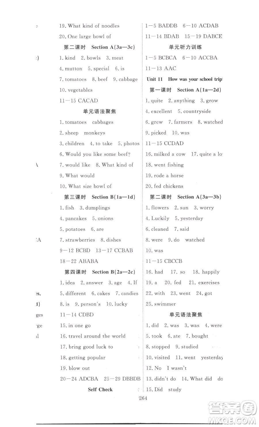 湖北科學(xué)技術(shù)出版社2023高效課堂導(dǎo)學(xué)案七年級下冊英語人教版參考答案