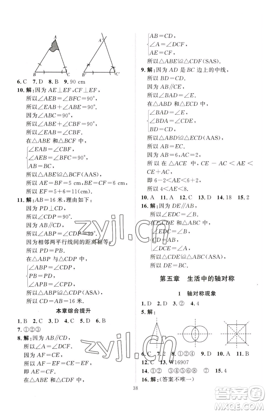 延邊教育出版社2023優(yōu)+學(xué)案課時通七年級下冊數(shù)學(xué)北師大版參考答案