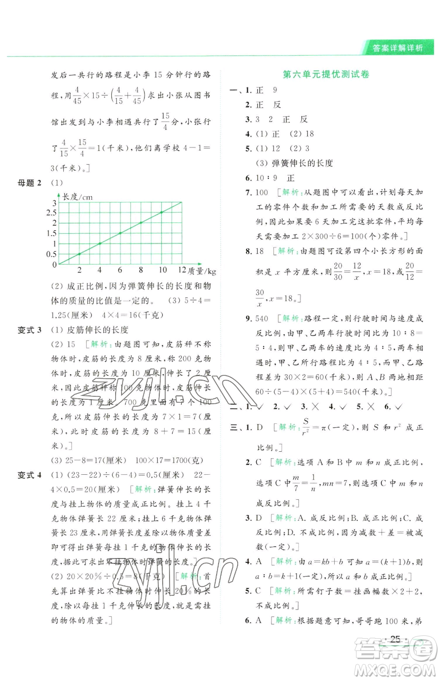 北京教育出版社2023亮點給力提優(yōu)課時作業(yè)本六年級下冊數(shù)學江蘇版參考答案