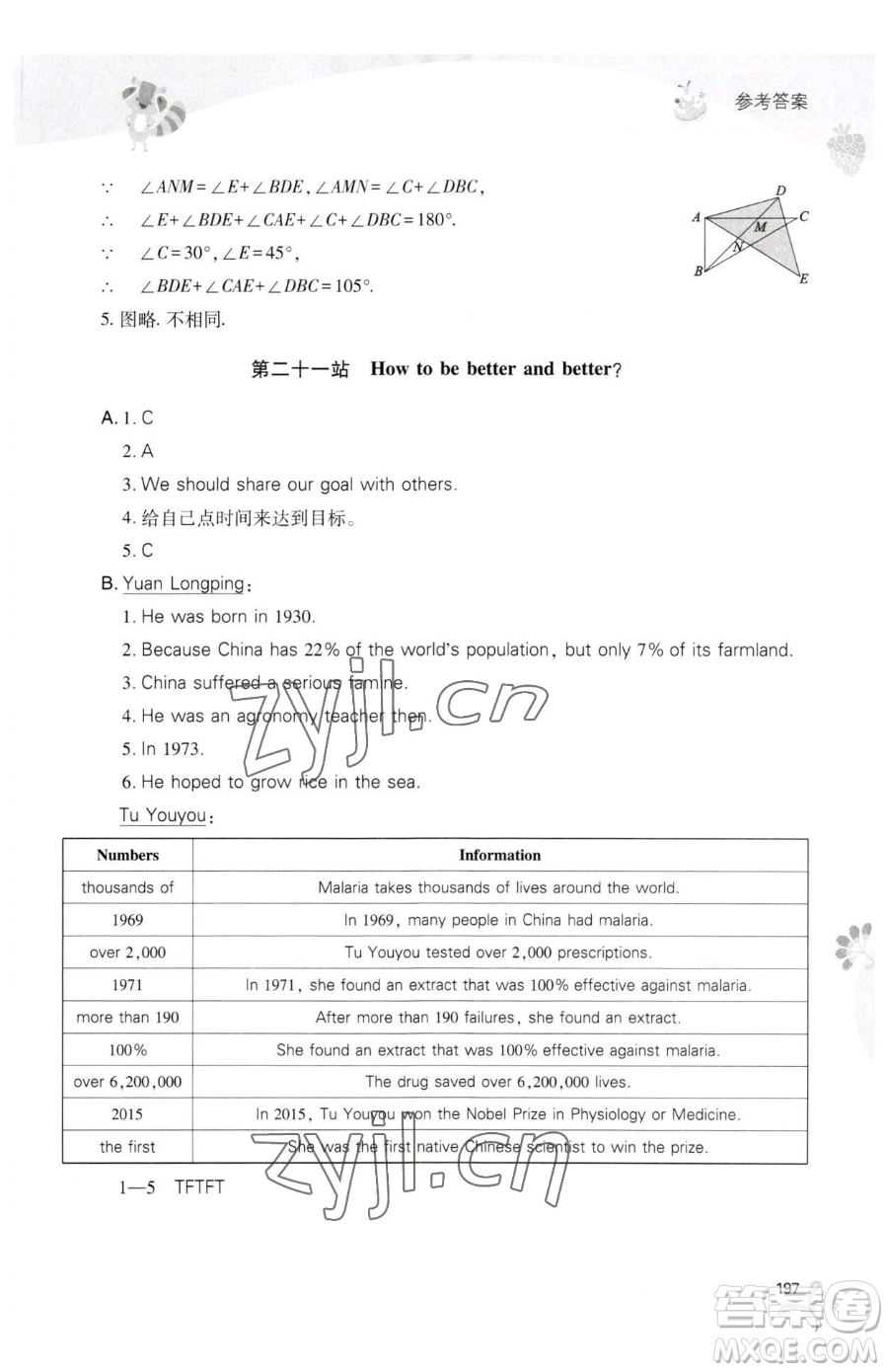 山西教育出版社2023新課程暑假作業(yè)本七年級合訂本C版參考答案