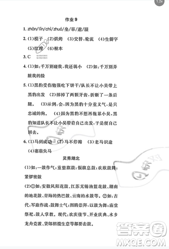 崇文書局2023年長(zhǎng)江暑假作業(yè)七年級(jí)語(yǔ)文通用版答案