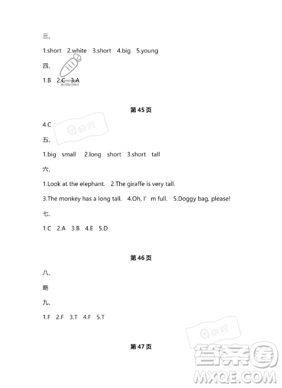 武漢大學出版社2023年Happy暑假作業(yè)快樂暑假三年級英語新課標版答案