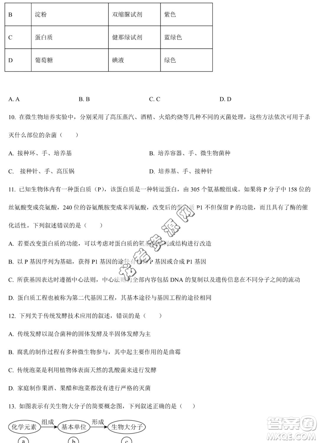 雙鴨山市第一中學(xué)2022-2023學(xué)年高二下學(xué)期期末考試生物試卷答案