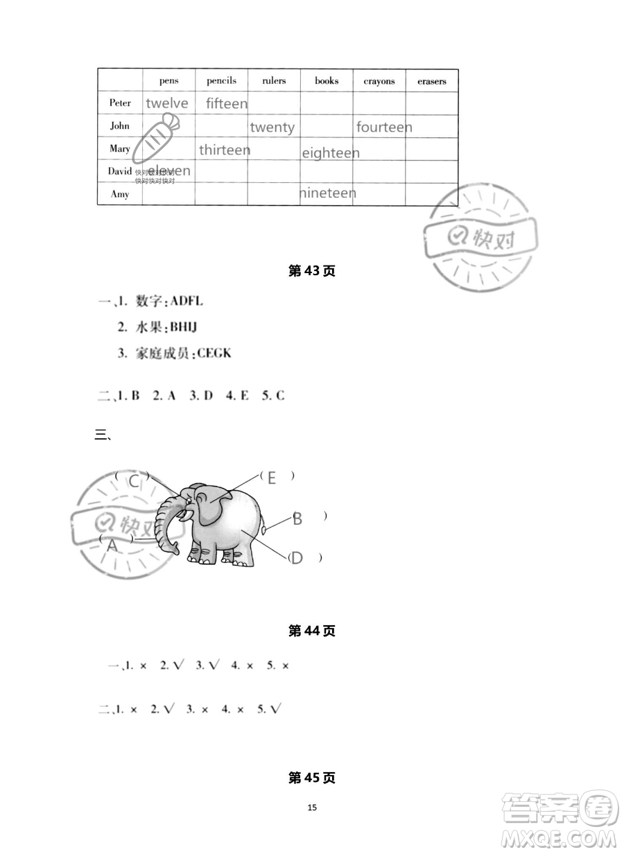 北京教育出版社2023年新課標(biāo)假期樂園暑假三年級(jí)英語(yǔ)人教PEP版答案