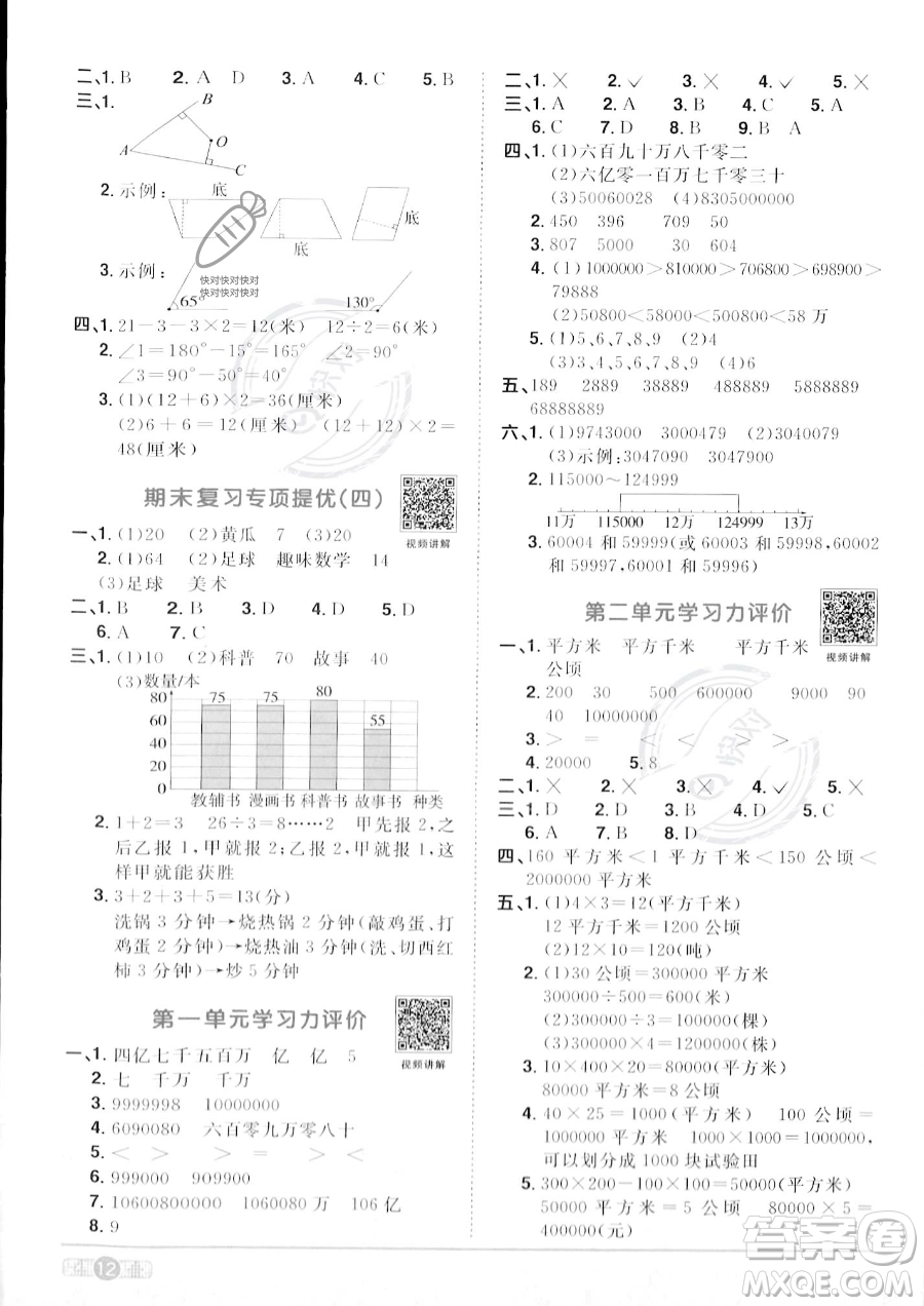 江西教育出版社2023陽(yáng)光同學(xué)課時(shí)優(yōu)化作業(yè)四年級(jí)上冊(cè)數(shù)學(xué)人教版答案