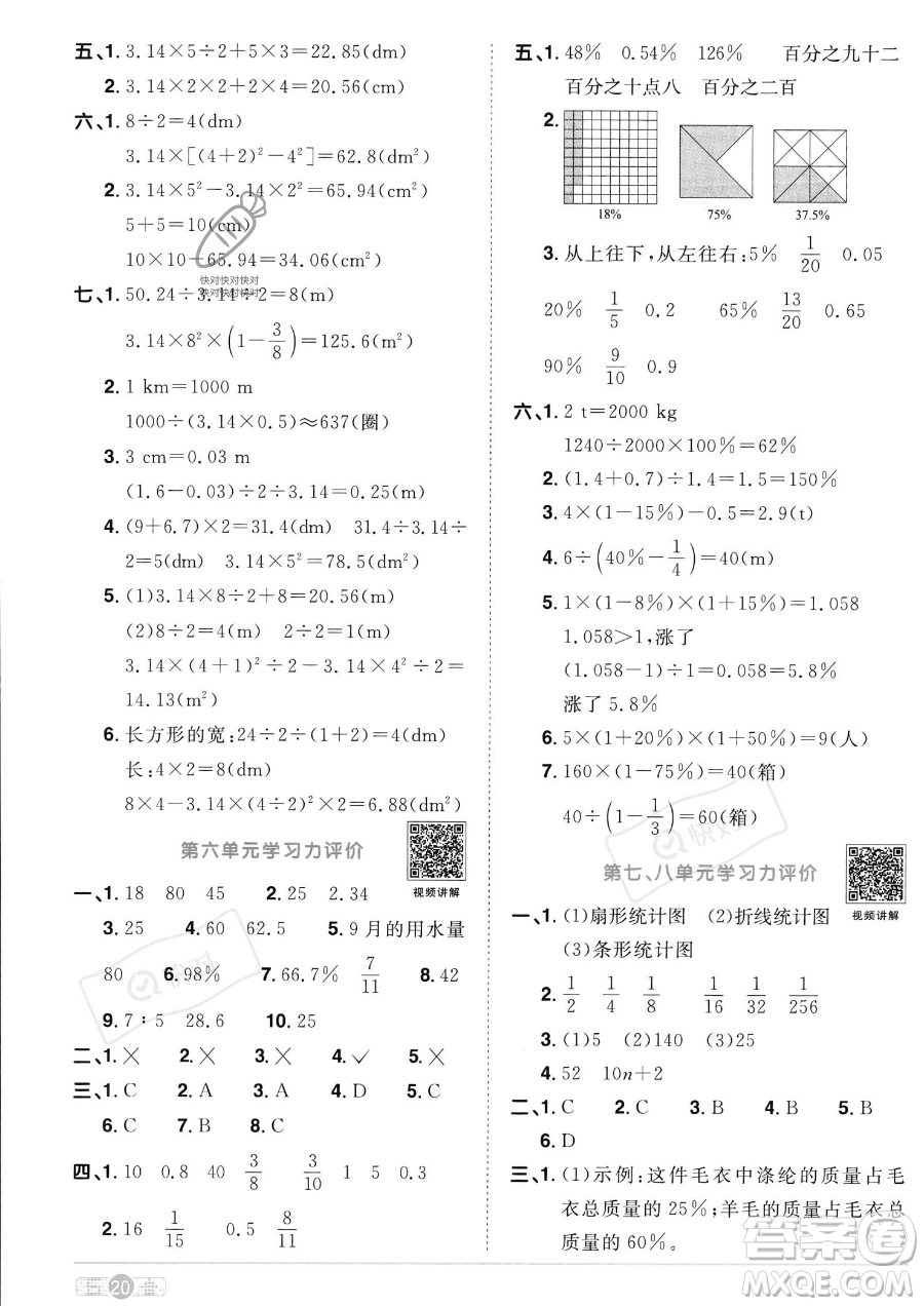 江西教育出版社2023陽(yáng)光同學(xué)課時(shí)優(yōu)化作業(yè)六年級(jí)上冊(cè)數(shù)學(xué)人教版答案