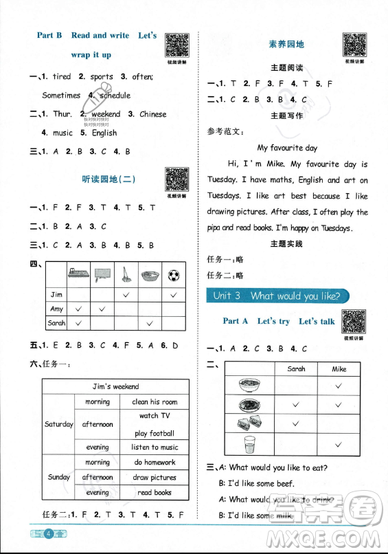 江西教育出版社2023陽光同學(xué)課時優(yōu)化作業(yè)五年級上冊英語人教PEP版答案