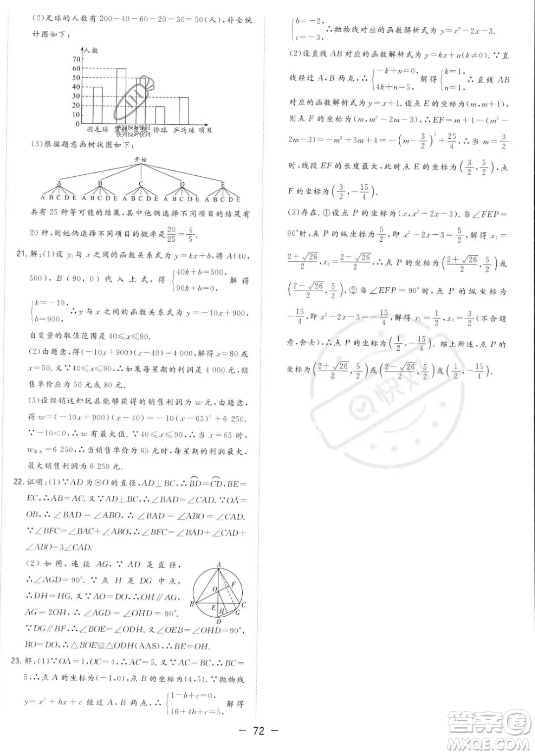 合肥工業(yè)大學(xué)出版社2023年秋季全頻道課時作業(yè)九年級上冊數(shù)學(xué)人教版答案