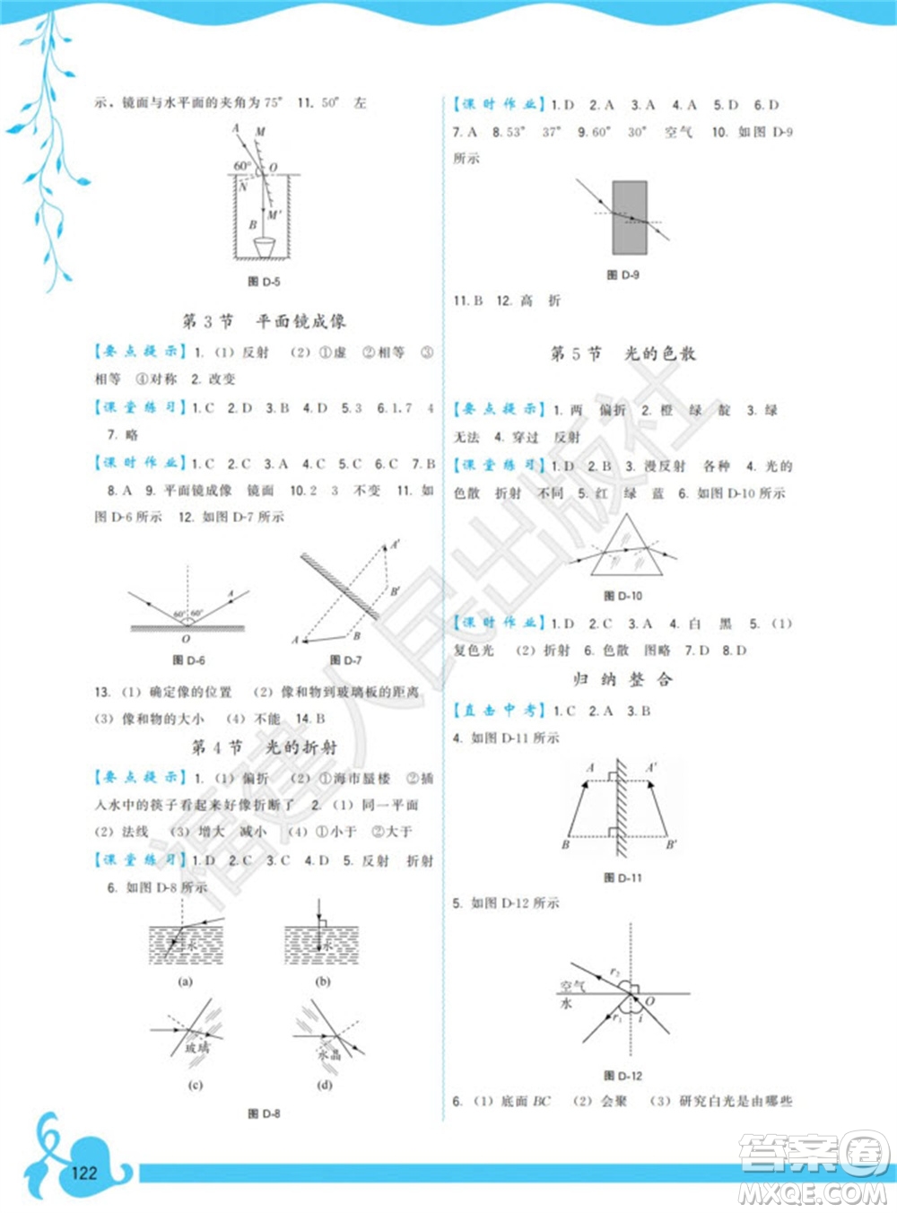 福建人民出版社2023年秋季頂尖課課練八年級(jí)物理上冊(cè)人教版參考答案