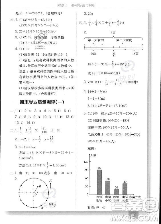 龍門書局2023年秋季黃岡小狀元作業(yè)本六年級上冊數(shù)學(xué)人教版答案