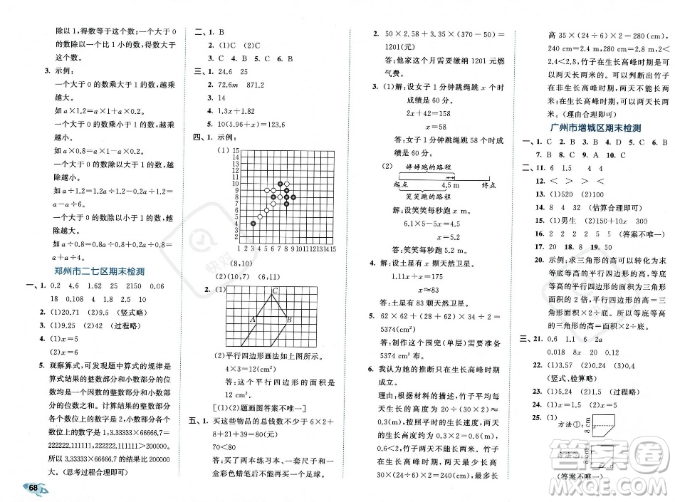 首都師范大學(xué)出版社2023年秋季53全優(yōu)卷五年級(jí)上冊(cè)數(shù)學(xué)人教版答案