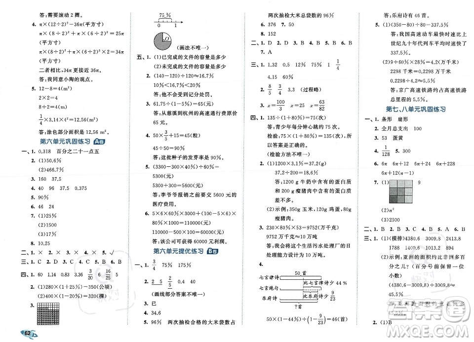 首都師范大學(xué)出版社2023年秋季53全優(yōu)卷六年級上冊數(shù)學(xué)人教版答案