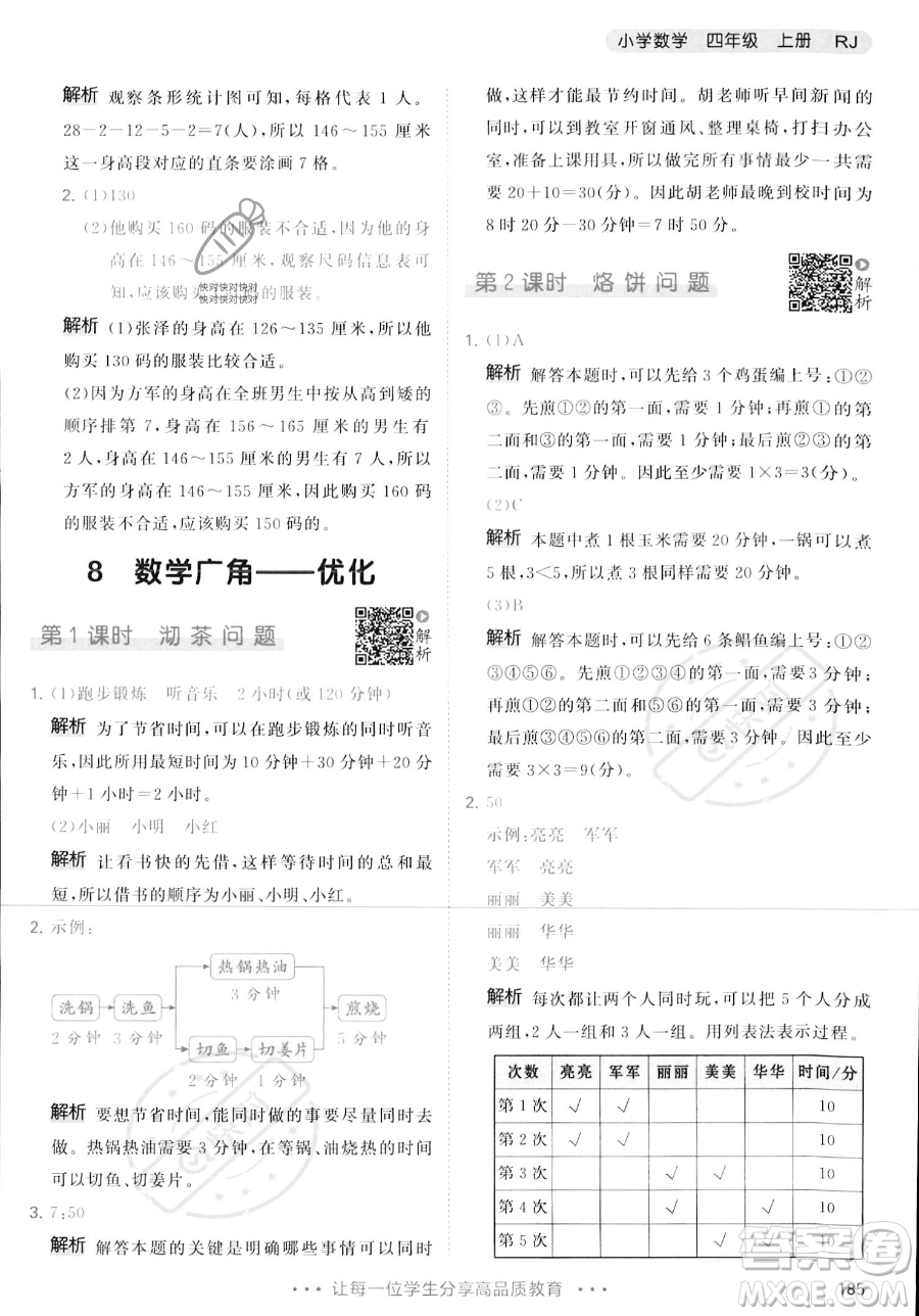 教育科學(xué)出版社2023年秋季53天天練四年級上冊數(shù)學(xué)人教版答案