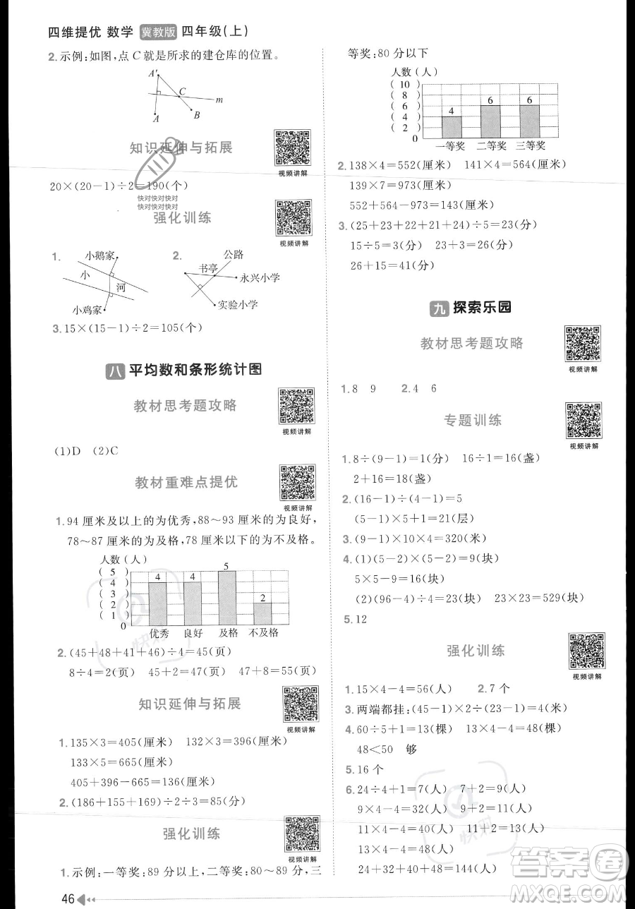 江西教育出版社2023年秋季陽光同學(xué)課時(shí)優(yōu)化作業(yè)四年級上冊數(shù)學(xué)冀教版答案