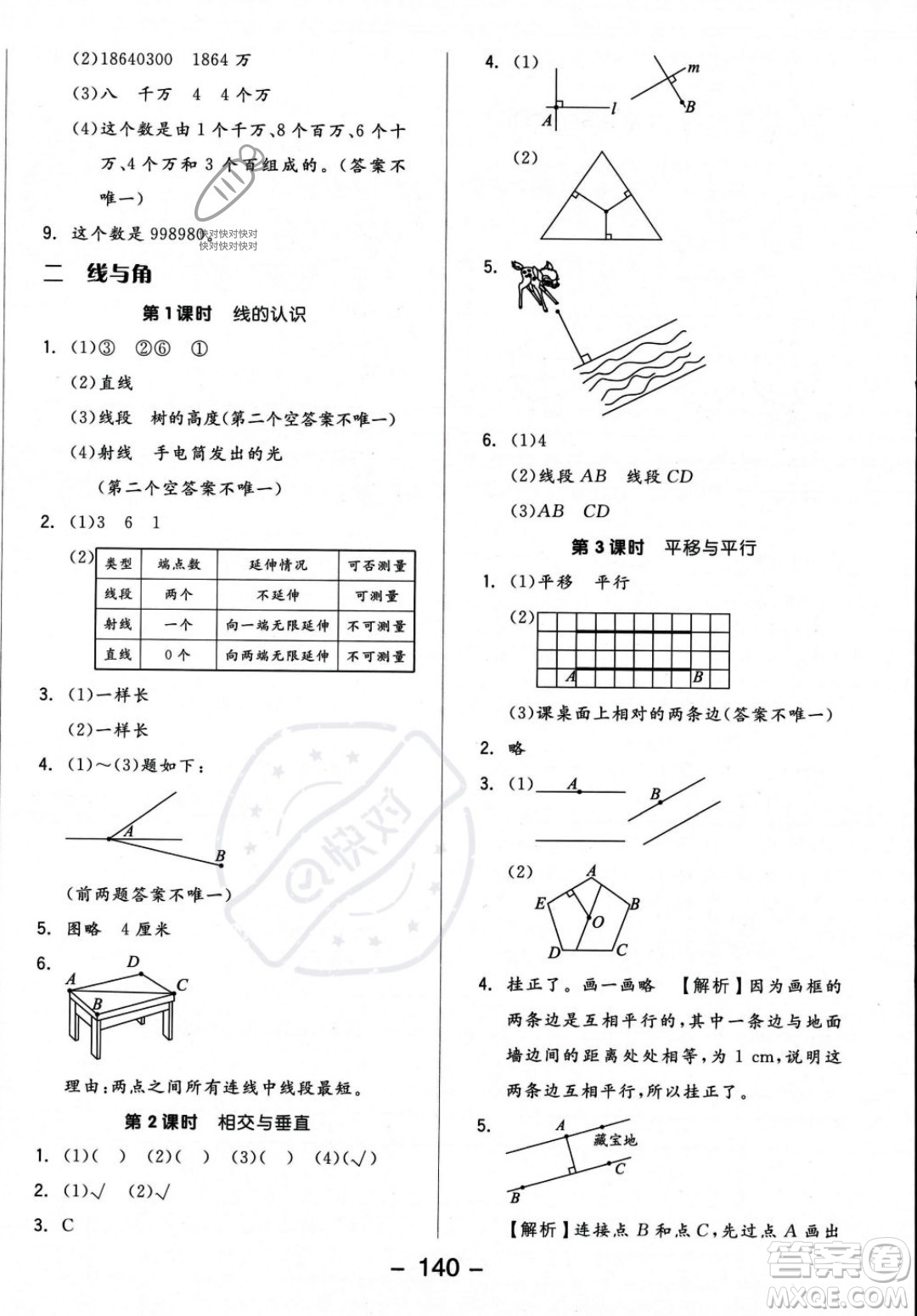 開明出版社2023年秋季全品學(xué)練考四年級上冊數(shù)學(xué)北師大版答案