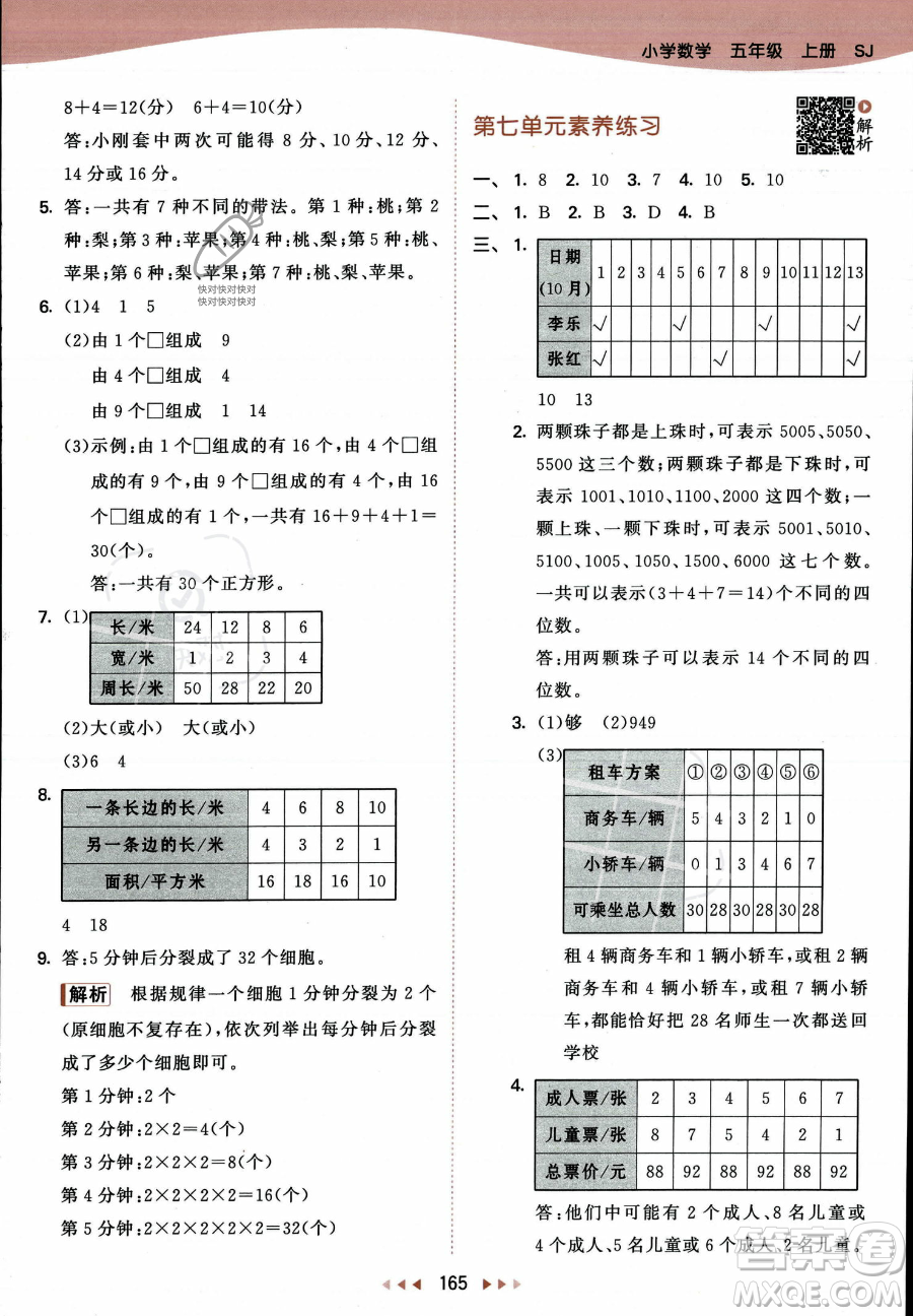 教育科學(xué)出版社2023年秋53天天練五年級上冊數(shù)學(xué)蘇教版答案