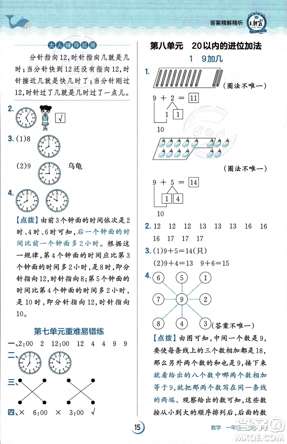 江西人民出版社2023年秋王朝霞德才兼?zhèn)渥鳂I(yè)創(chuàng)新設(shè)計一年級上冊數(shù)學人教版答案