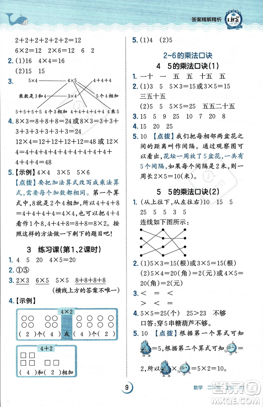 江西人民出版社2023年秋王朝霞德才兼?zhèn)渥鳂I(yè)創(chuàng)新設計二年級上冊數(shù)學人教版答案