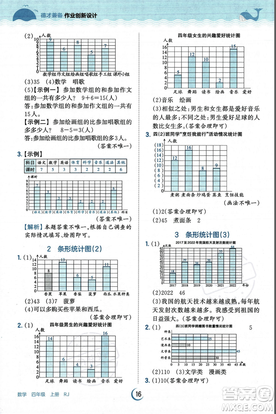 江西人民出版社2023年秋王朝霞德才兼?zhèn)渥鳂I(yè)創(chuàng)新設(shè)計(jì)四年級(jí)上冊數(shù)學(xué)人教版答案