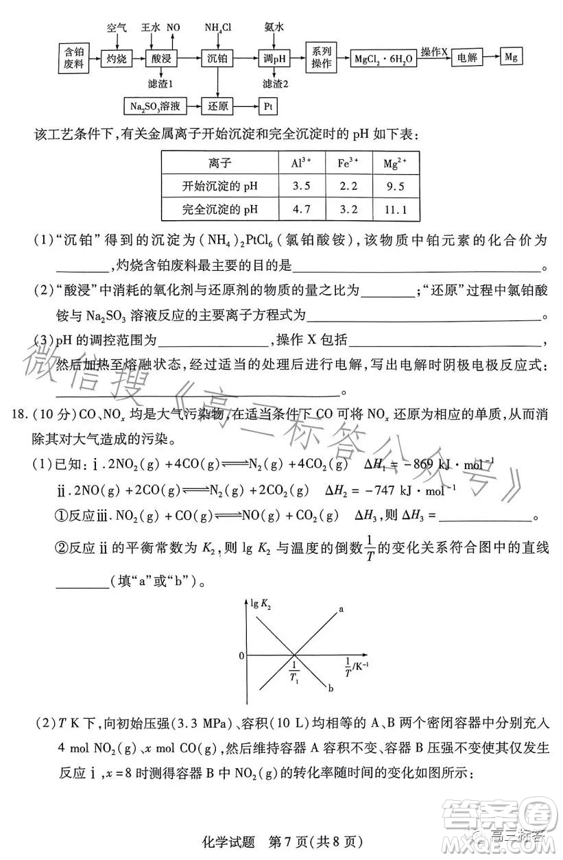 2023-2024學(xué)年高中畢業(yè)班階段性測試一化學(xué)試卷答案