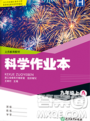 浙江教育出版社2023年秋科學作業(yè)本九年級科學上冊華師大版答案