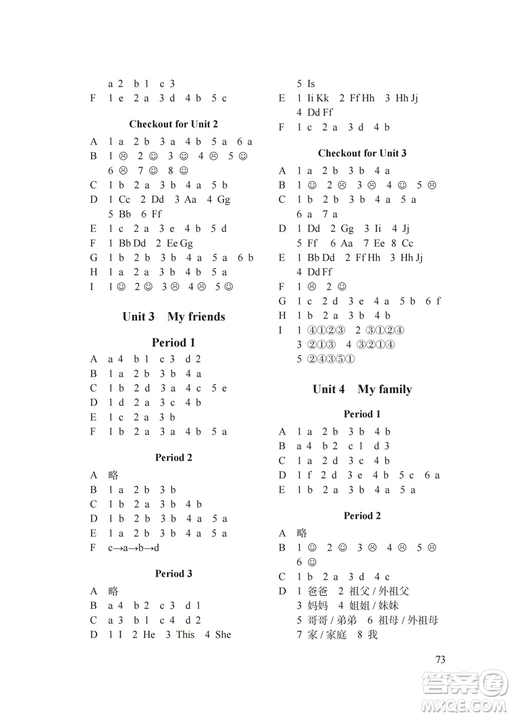 譯林出版社2023年秋課課練小學(xué)英語(yǔ)三年級(jí)上冊(cè)第3版參考答案