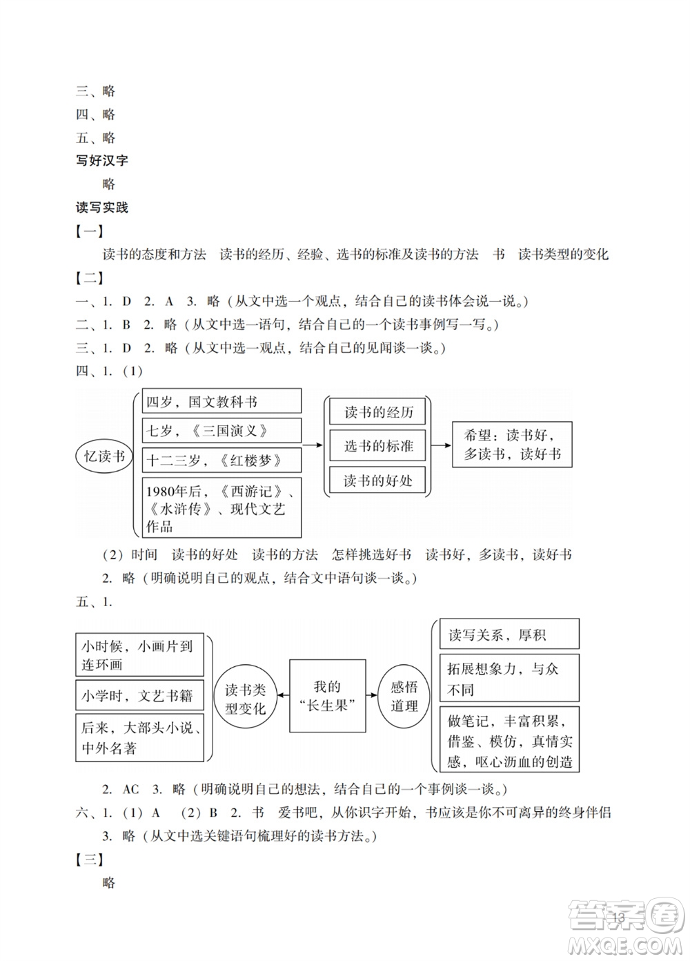 廣州出版社2023年秋陽光學業(yè)評價五年級語文上冊人教版參考答案