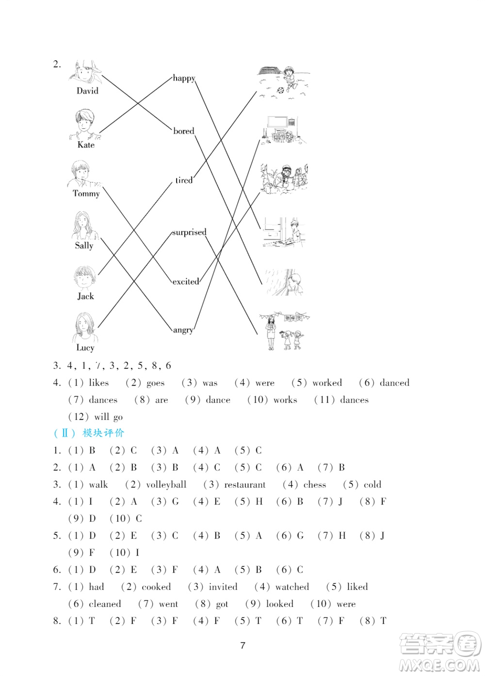 廣州出版社2023年秋陽(yáng)光學(xué)業(yè)評(píng)價(jià)六年級(jí)英語(yǔ)上冊(cè)教科版參考答案