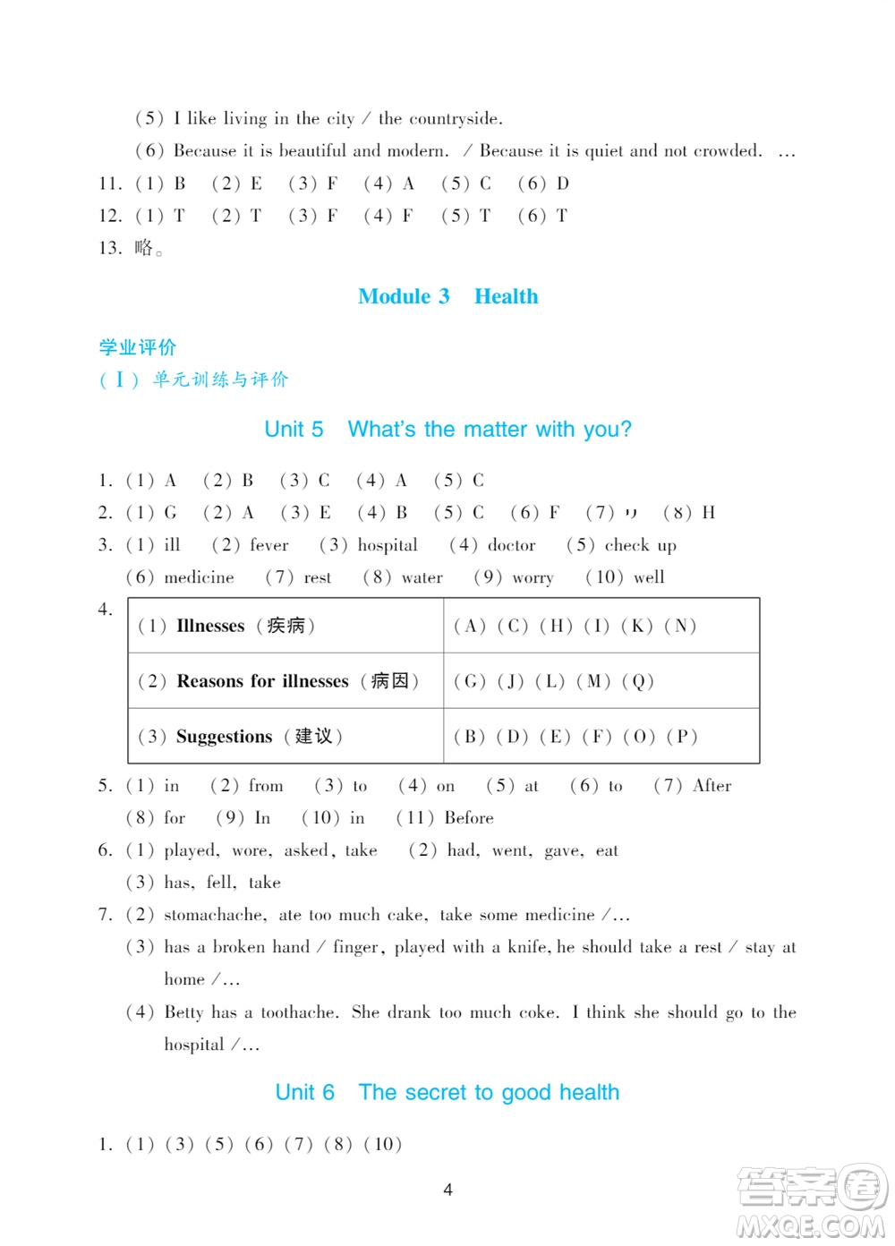 廣州出版社2023年秋陽(yáng)光學(xué)業(yè)評(píng)價(jià)六年級(jí)英語(yǔ)上冊(cè)教科版參考答案