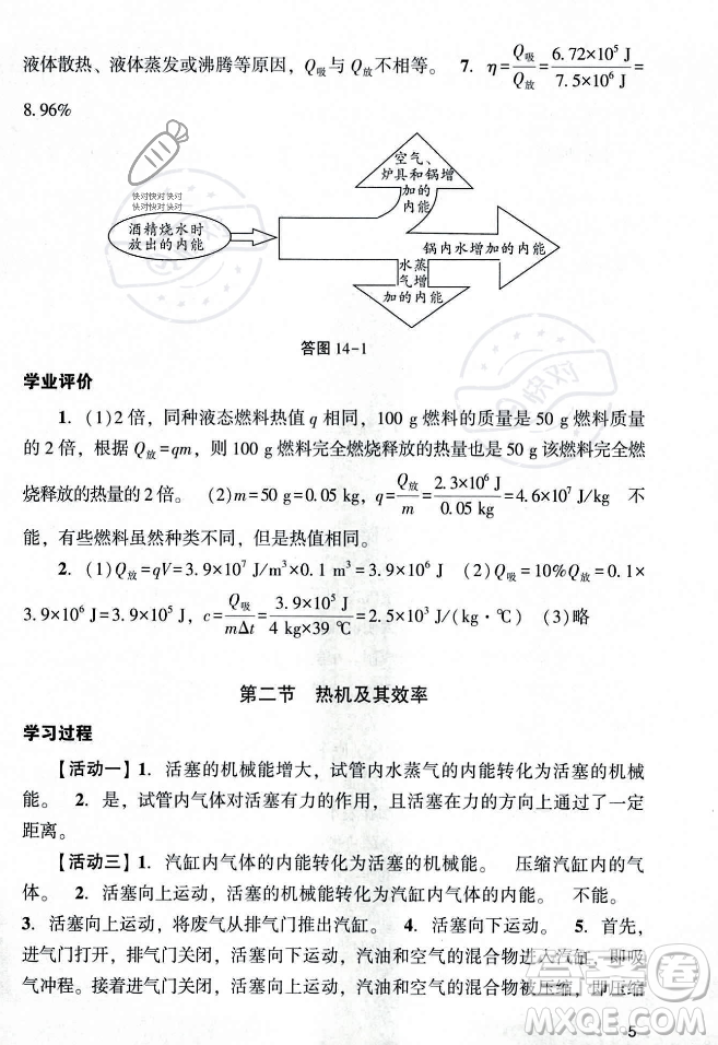 廣州出版社2023年秋陽(yáng)光學(xué)業(yè)評(píng)價(jià)九年級(jí)物理上冊(cè)人教版答案