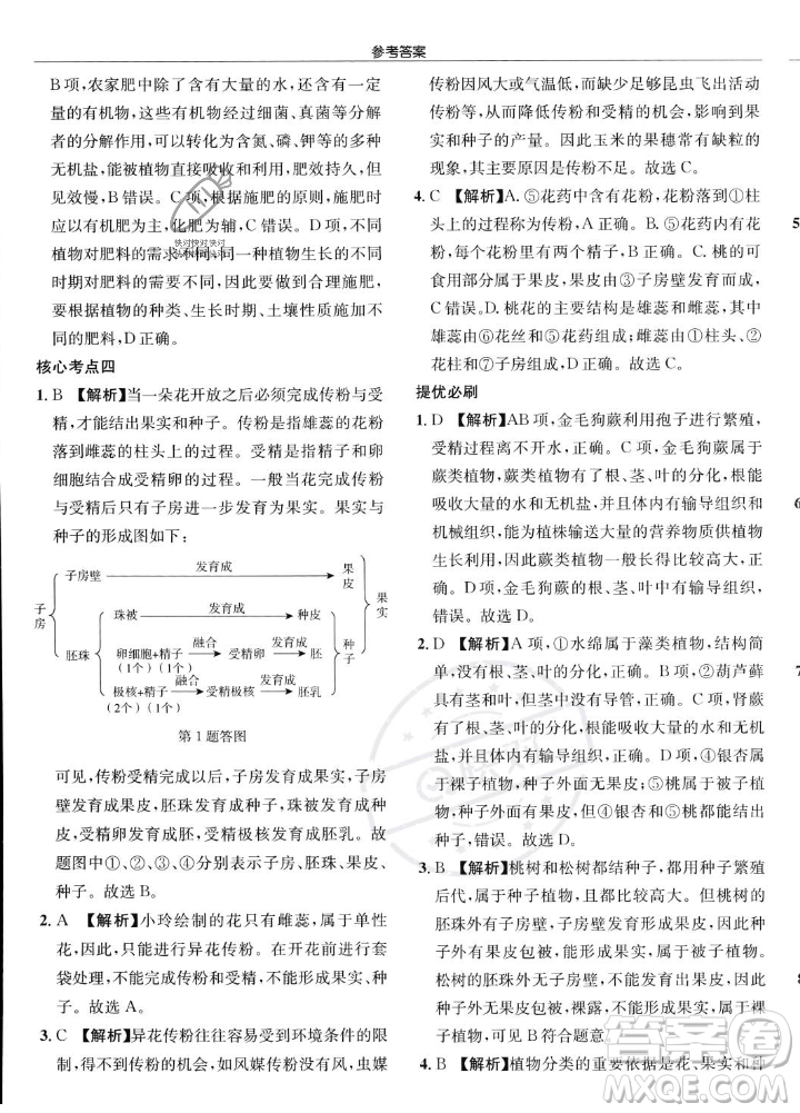 龍門書局2023年秋啟東中學(xué)作業(yè)本七年級(jí)生物上冊(cè)人教版答案