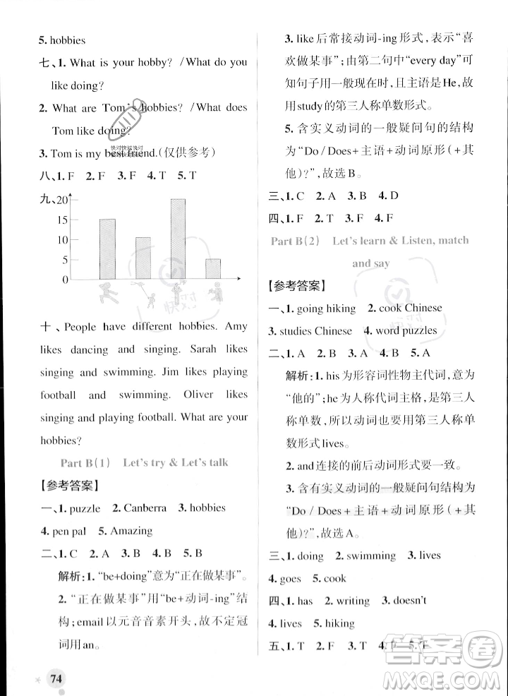 遼寧教育出版社2023年秋PASS小學(xué)學(xué)霸作業(yè)本六年級英語上冊人教版答案