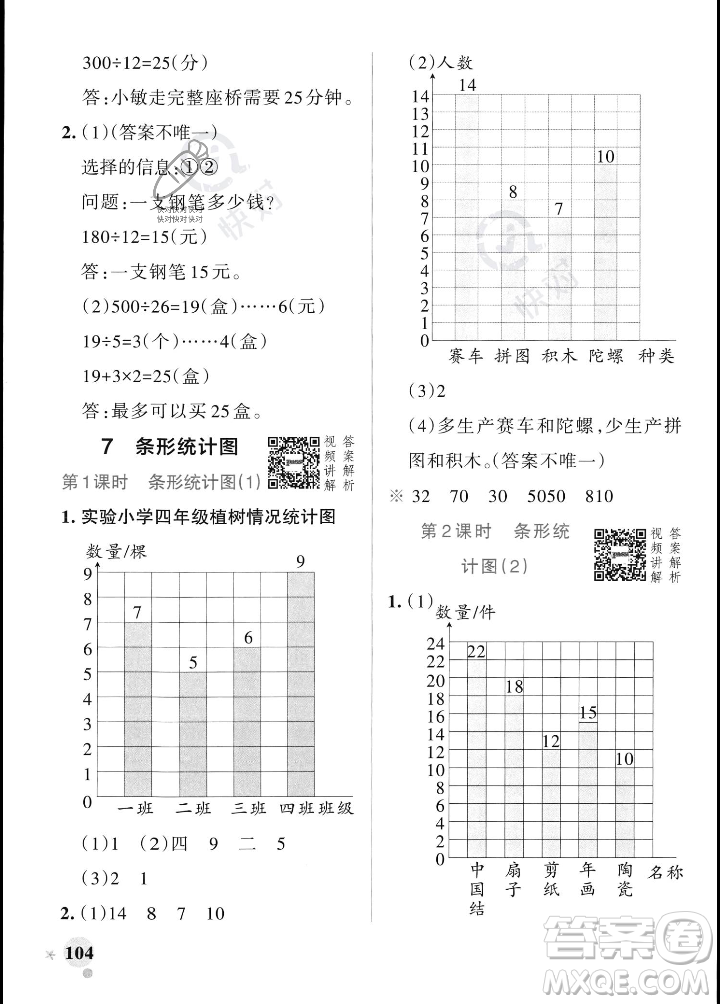 遼寧教育出版社2023年秋PASS小學(xué)學(xué)霸作業(yè)本四年級數(shù)學(xué)上冊人教版答案