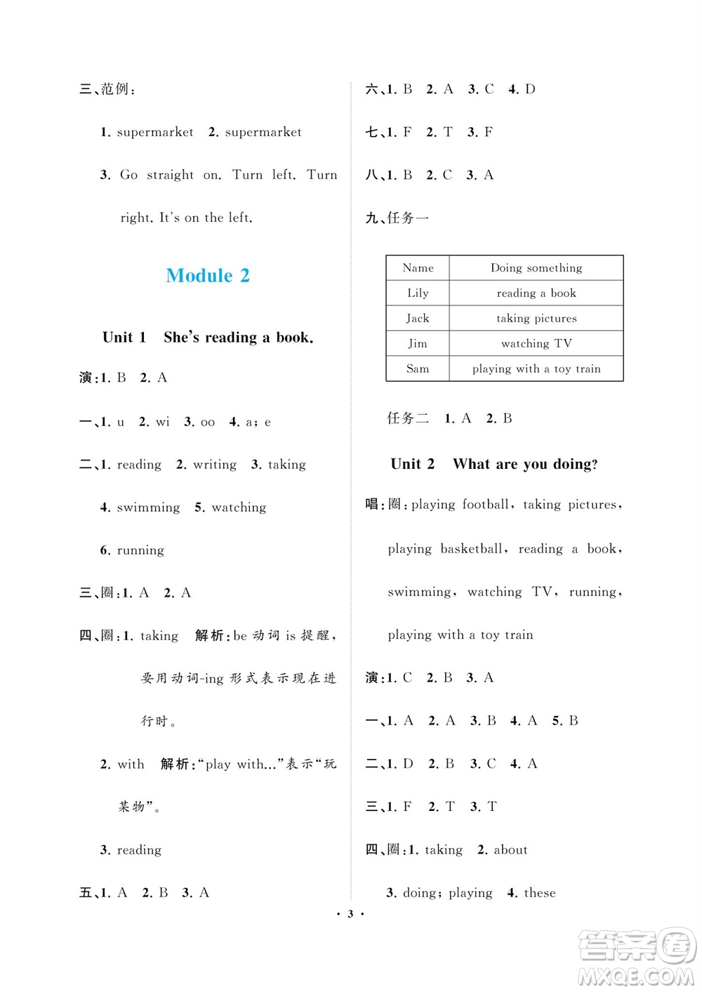 海南出版社2023年秋新課程學(xué)習(xí)指導(dǎo)四年級英語上冊外版研參考答案