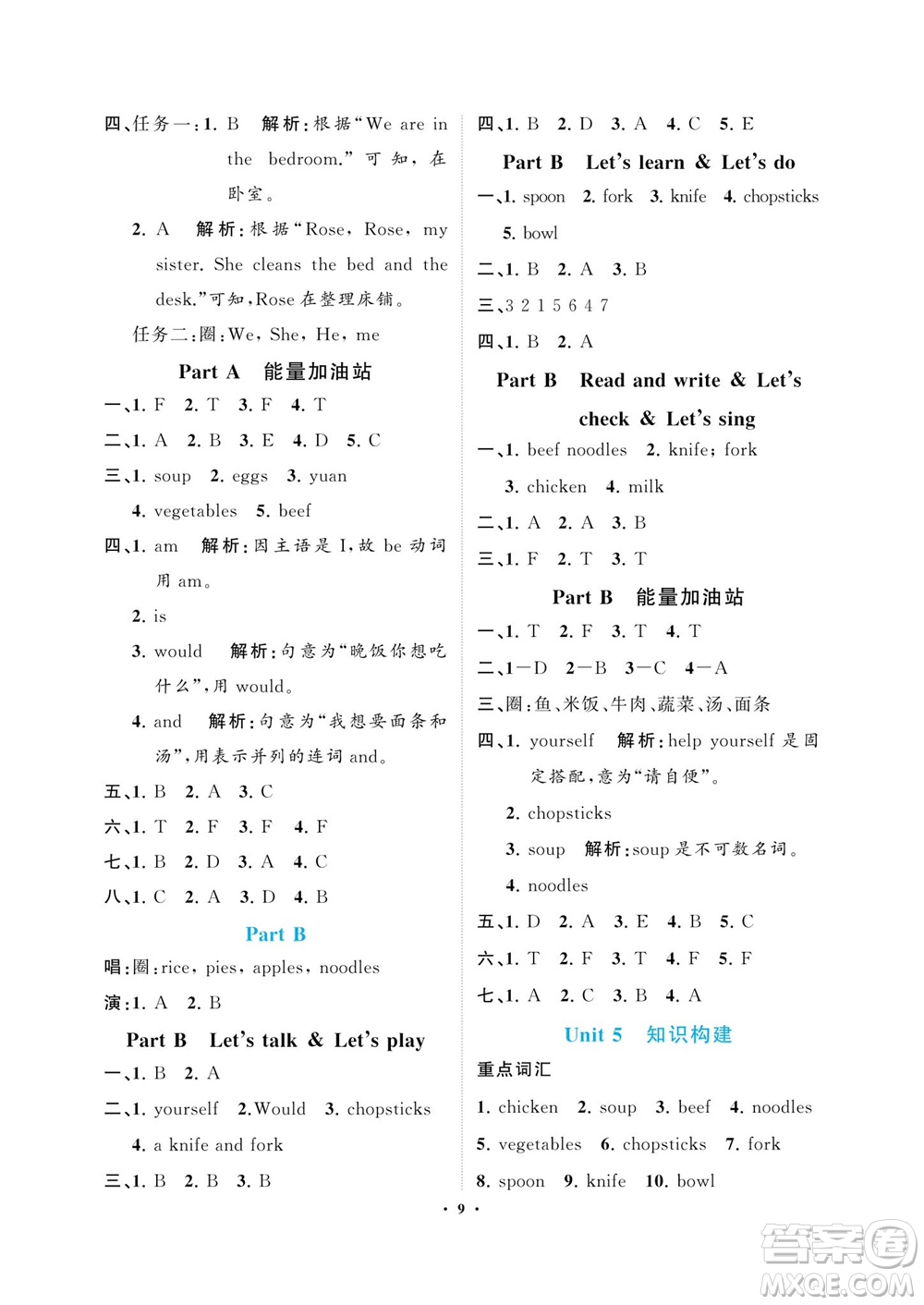 海南出版社2023年秋新課程學(xué)習(xí)指導(dǎo)四年級英語上冊人教版參考答案