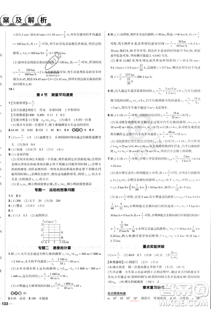 長(zhǎng)江出版社2023年秋狀元成才路創(chuàng)優(yōu)作業(yè)八年級(jí)物理上冊(cè)人教版答案