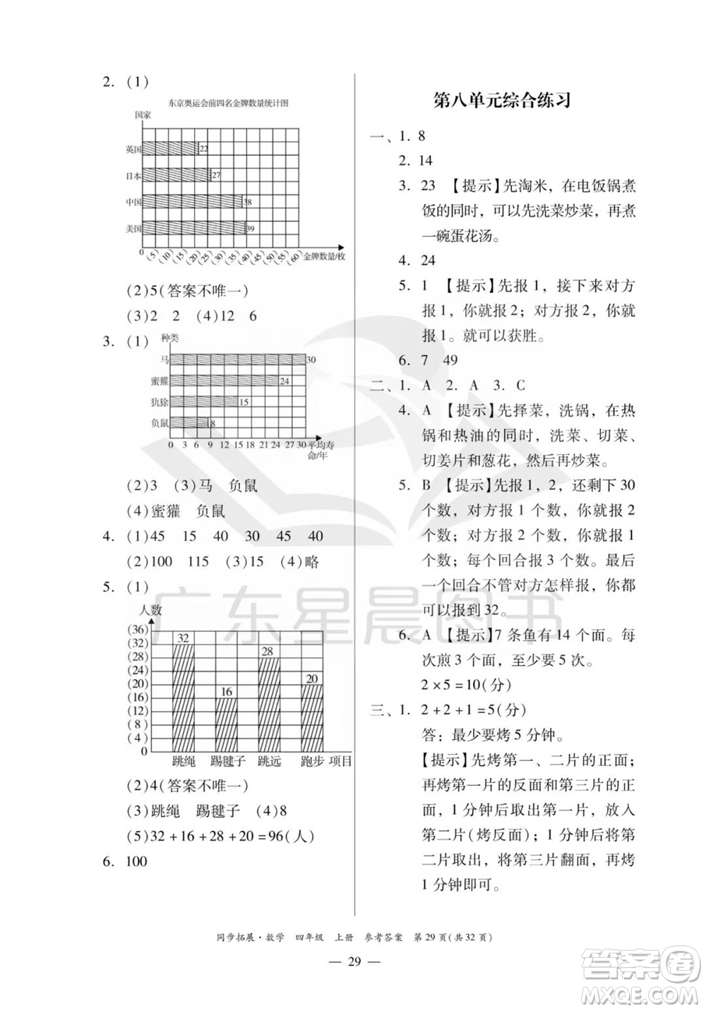 華南理工大學(xué)出版社2023年秋同步拓展四年級數(shù)學(xué)上冊人教版參考答案