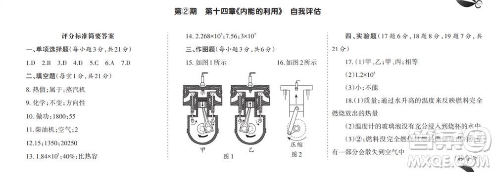 學(xué)習(xí)方法報2023-2024學(xué)年九年級物理上冊人教廣東版①-④期小報參考答案