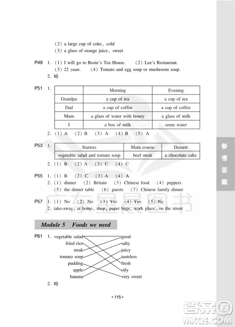 華南理工大學(xué)出版社2023年秋新編小學(xué)英語(yǔ)拓展讀與寫(xiě)五年級(jí)上冊(cè)教科版廣州專(zhuān)版參考答案