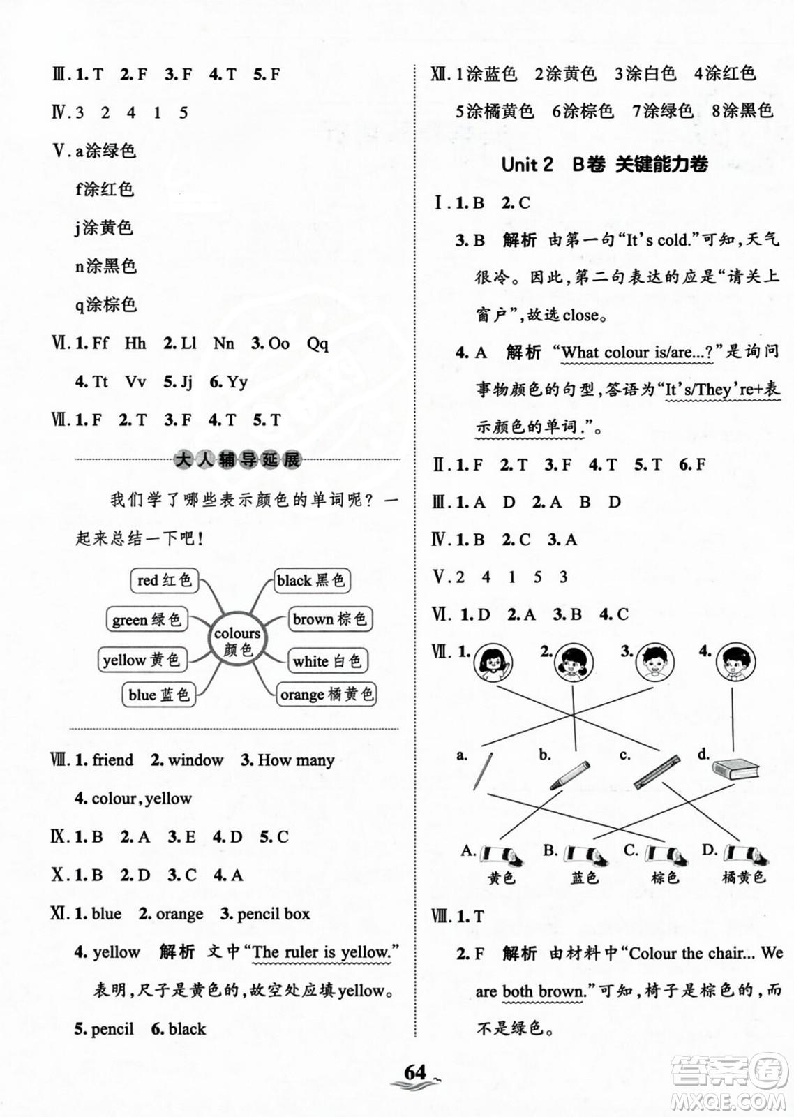 江西人民出版社2023年秋王朝霞培優(yōu)100分三年級英語上冊冀教版答案