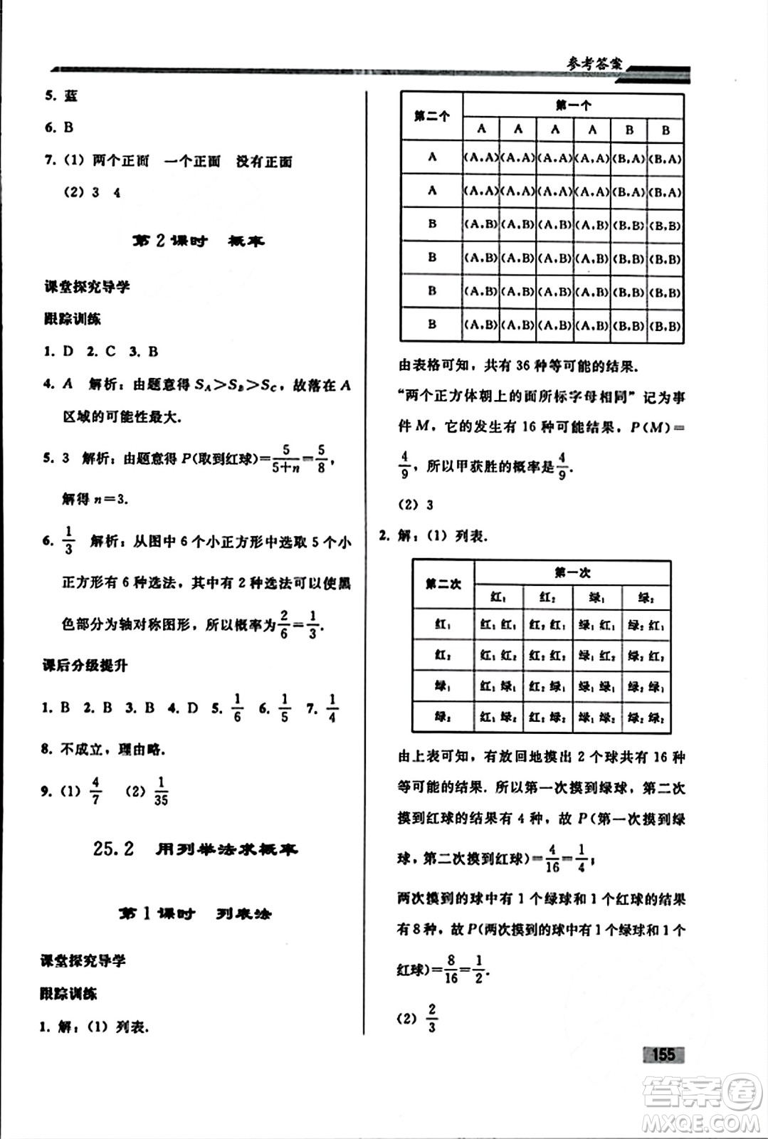 人民教育出版社2023年秋初中同步練習冊九年級數(shù)學上冊人教版答案