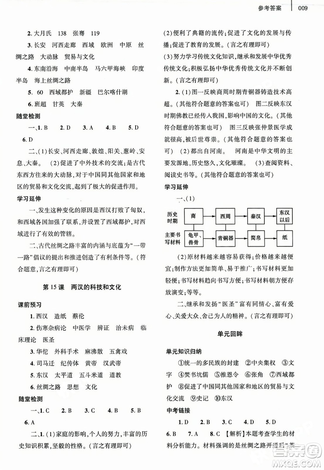 大象出版社2023年秋基礎(chǔ)訓(xùn)練七年級(jí)歷史上冊(cè)人教版答案