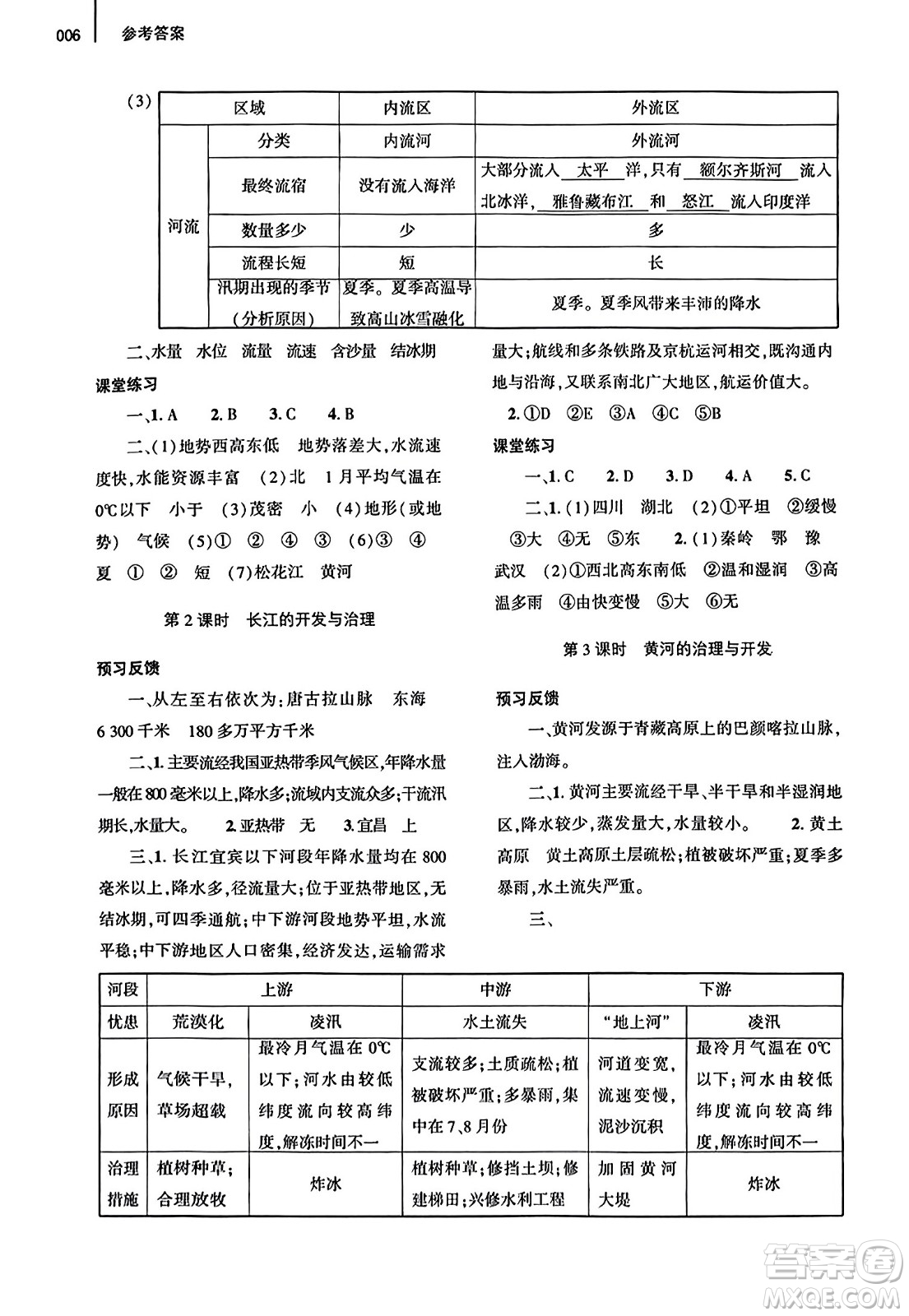 大象出版社2023年秋基礎(chǔ)訓(xùn)練八年級地理上冊人教版答案