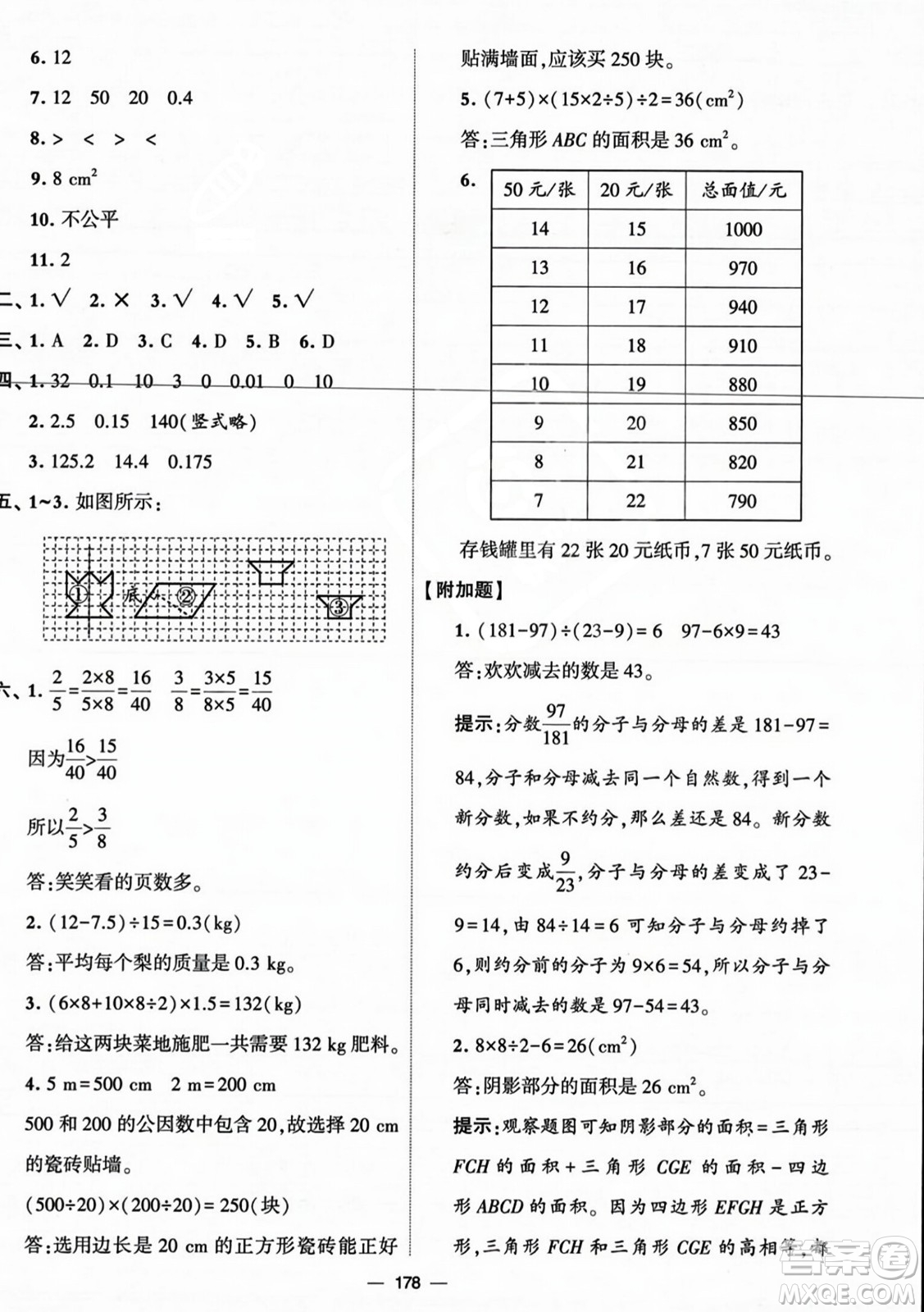 寧夏人民教育出版社2023年秋學(xué)霸提優(yōu)大試卷五年級數(shù)學(xué)上冊北師大版答案