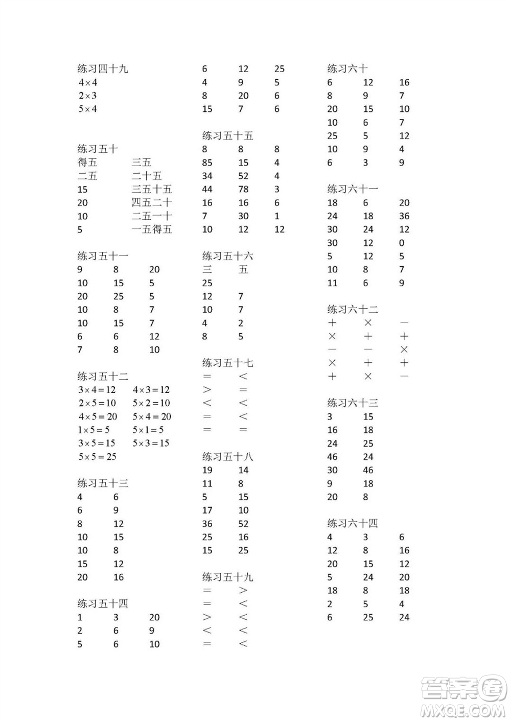 廣東人民出版社2023年秋核心素養(yǎng)數(shù)學(xué)口算每天一練二年級上冊人教版參考答案