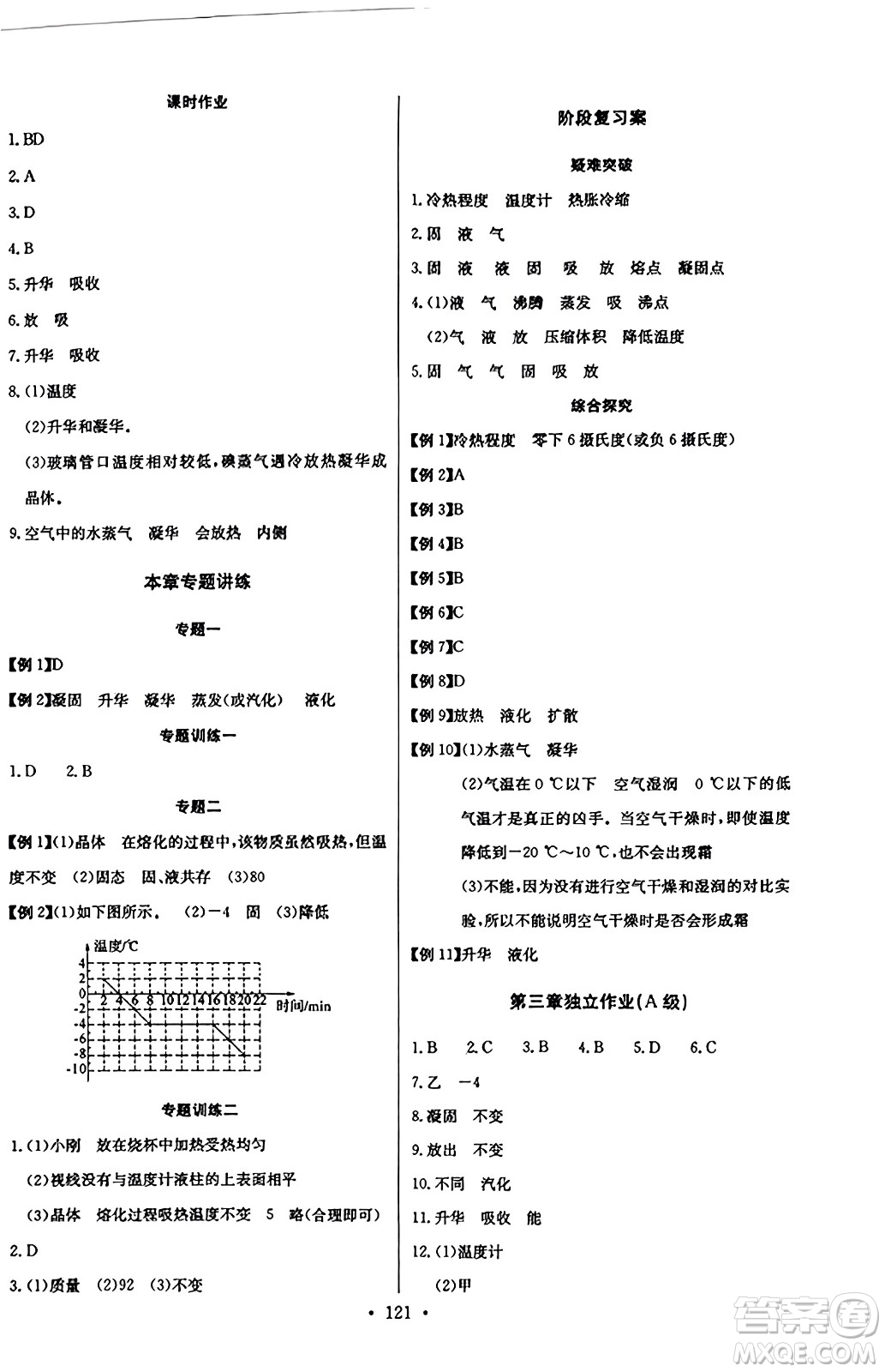 長(zhǎng)江少年兒童出版社2023年秋長(zhǎng)江全能學(xué)案同步練習(xí)冊(cè)八年級(jí)物理上冊(cè)人教版答案